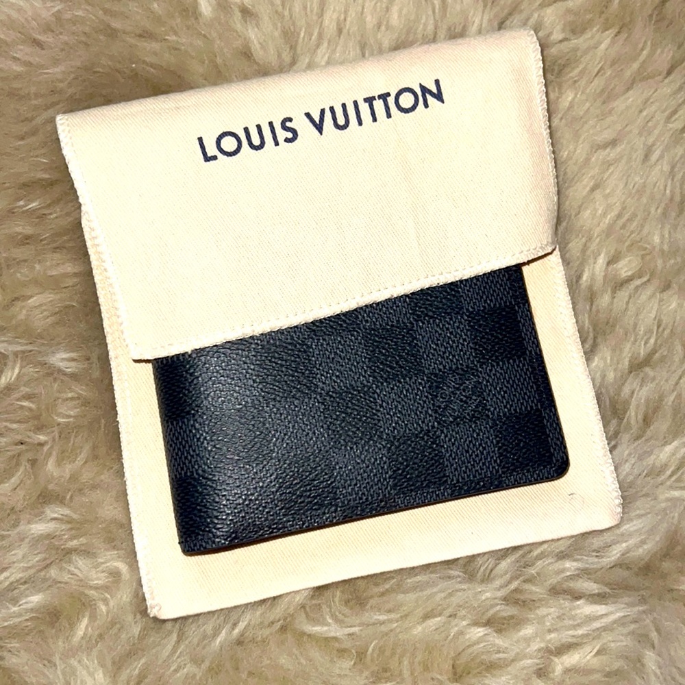 Louis Vuitton Black Checkered Bifold Wallet